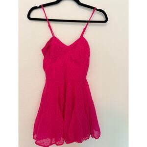 Japna Swiss Dot Pink Romper Size Small